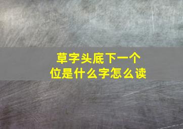 草字头底下一个位是什么字怎么读