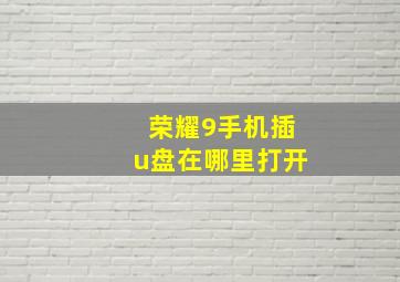 荣耀9手机插u盘在哪里打开