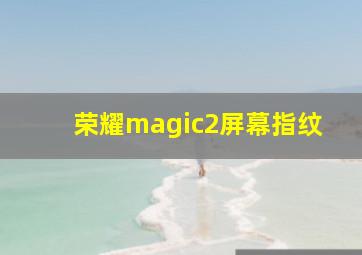 荣耀magic2屏幕指纹