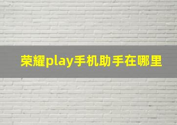 荣耀play手机助手在哪里