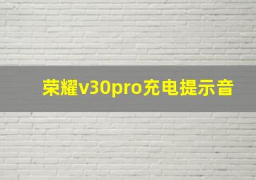 荣耀v30pro充电提示音