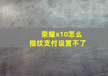 荣耀x10怎么指纹支付设置不了