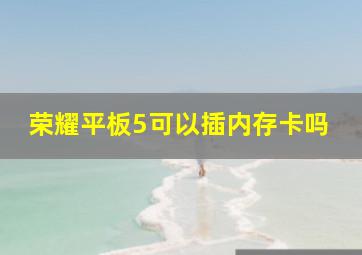 荣耀平板5可以插内存卡吗