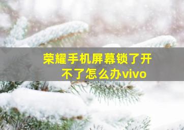 荣耀手机屏幕锁了开不了怎么办vivo