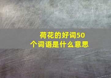 荷花的好词50个词语是什么意思