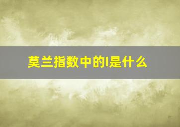 莫兰指数中的I是什么