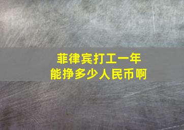 菲律宾打工一年能挣多少人民币啊