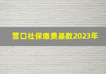 营口社保缴费基数2023年