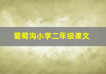 葡萄沟小学二年级课文