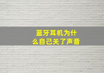 蓝牙耳机为什么自己关了声音