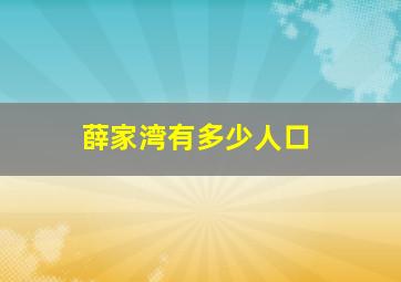 薛家湾有多少人口