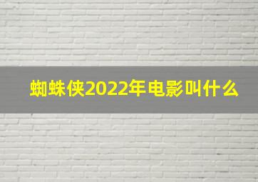 蜘蛛侠2022年电影叫什么