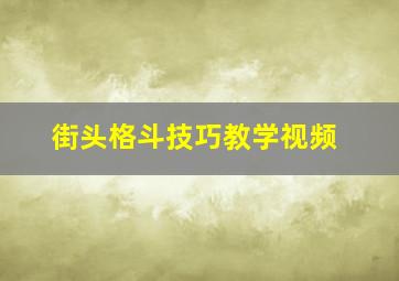 街头格斗技巧教学视频