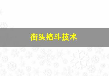 街头格斗技术