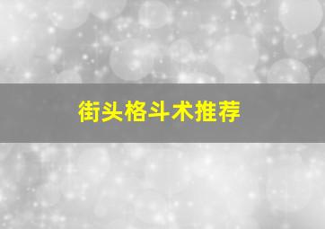 街头格斗术推荐