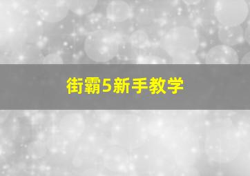 街霸5新手教学