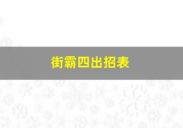 街霸四出招表