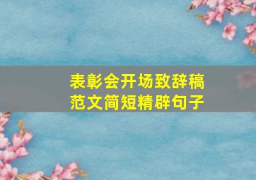 表彰会开场致辞稿范文简短精辟句子