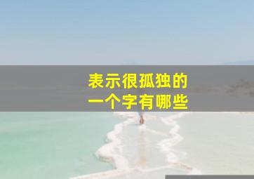 表示很孤独的一个字有哪些