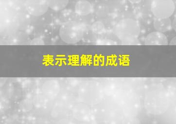 表示理解的成语