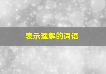 表示理解的词语