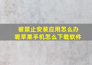 被禁止安装应用怎么办呢苹果手机怎么下载软件