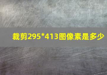 裁剪295*413图像素是多少