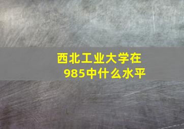 西北工业大学在985中什么水平