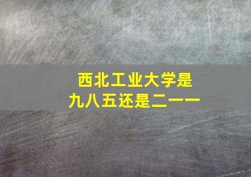 西北工业大学是九八五还是二一一