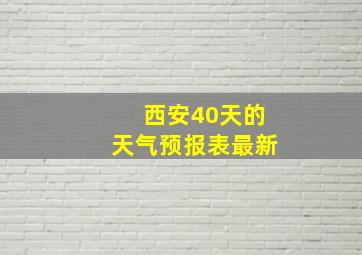 西安40天的天气预报表最新