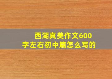 西湖真美作文600字左右初中篇怎么写的