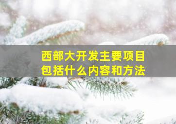 西部大开发主要项目包括什么内容和方法