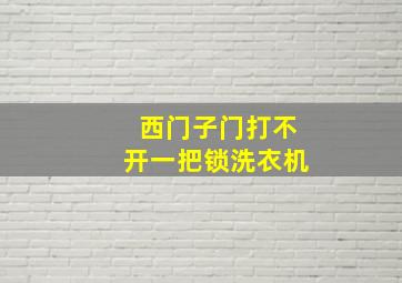 西门子门打不开一把锁洗衣机