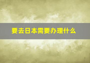 要去日本需要办理什么