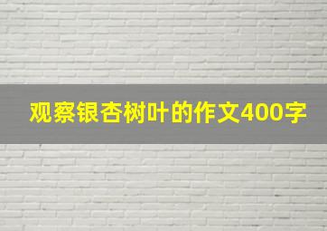 观察银杏树叶的作文400字