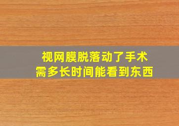 视网膜脱落动了手术需多长时间能看到东西