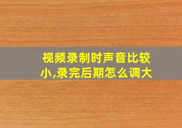 视频录制时声音比较小,录完后期怎么调大