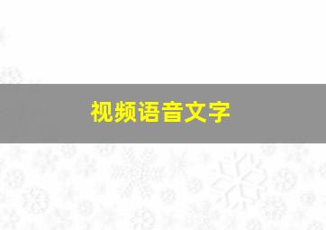 视频语音文字