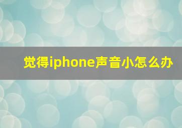 觉得iphone声音小怎么办