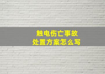 触电伤亡事故处置方案怎么写