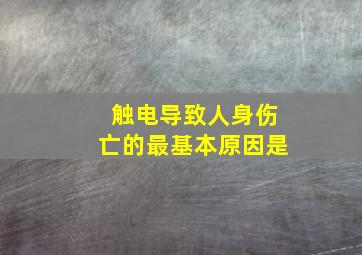 触电导致人身伤亡的最基本原因是