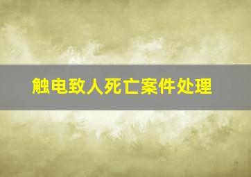 触电致人死亡案件处理