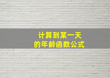 计算到某一天的年龄函数公式