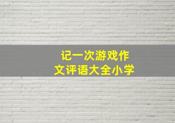 记一次游戏作文评语大全小学