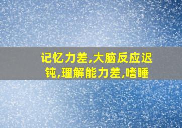 记忆力差,大脑反应迟钝,理解能力差,嗜睡