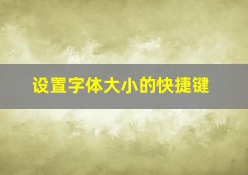 设置字体大小的快捷键