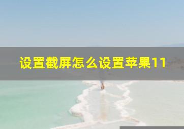 设置截屏怎么设置苹果11