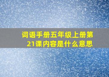 词语手册五年级上册第21课内容是什么意思