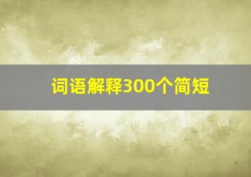 词语解释300个简短