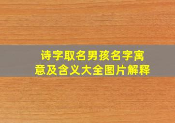 诗字取名男孩名字寓意及含义大全图片解释